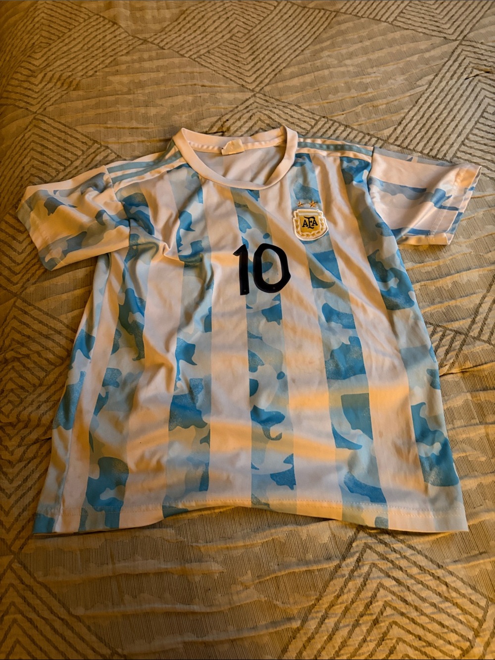 Argentina Stripe Soccer Jersey Kids medium
